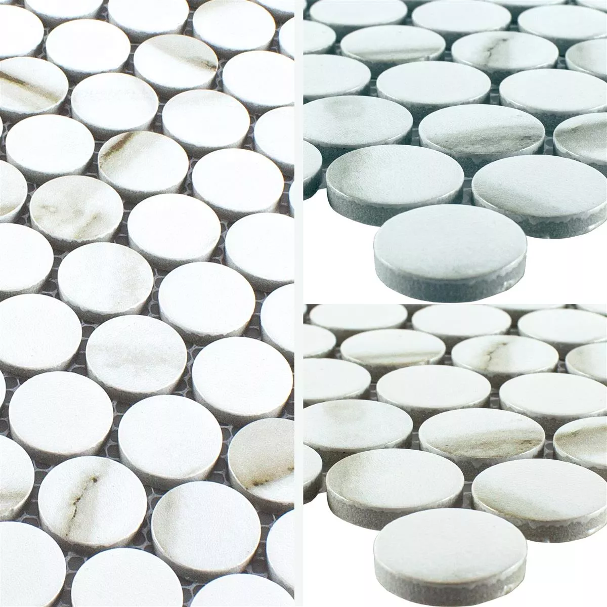 Sample Ceramic Button Round Mosaic Tiles Hunter