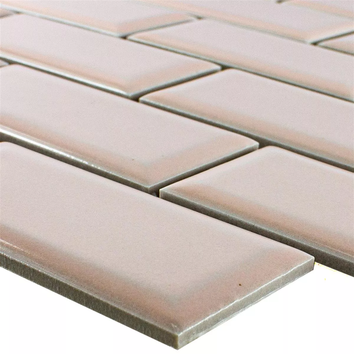 Sample Ceramic Mosaic Tiles StPauls Metro Facet Pink