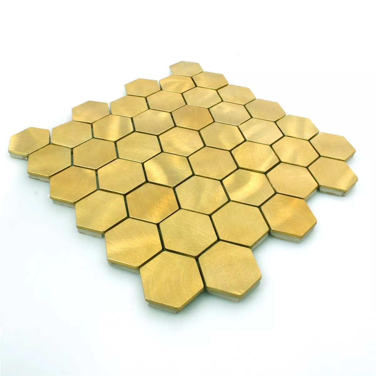 Mosaic Tiles Aluminium Manhatten Hexagon Gold