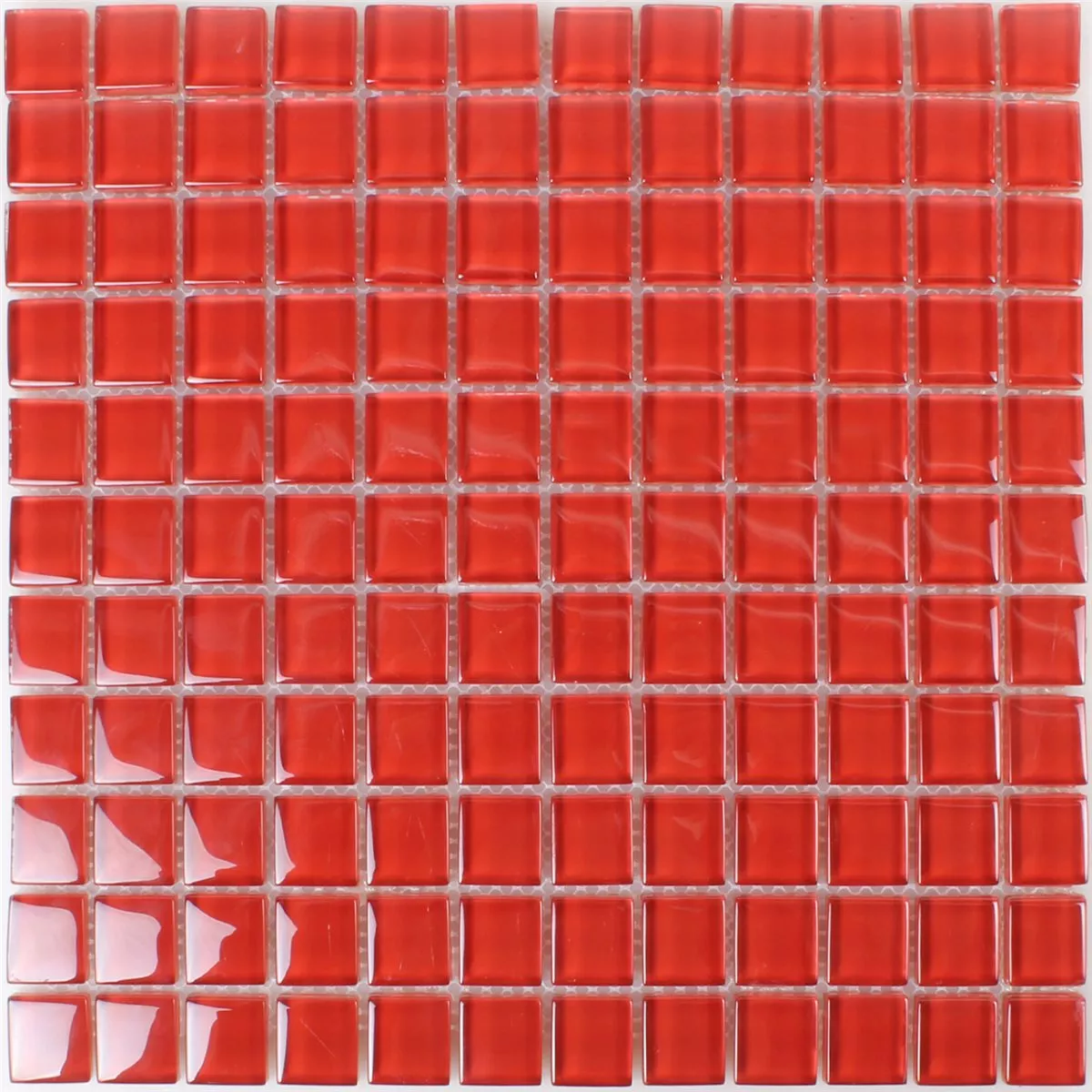 Mosaic Tiles Glass Red Uni