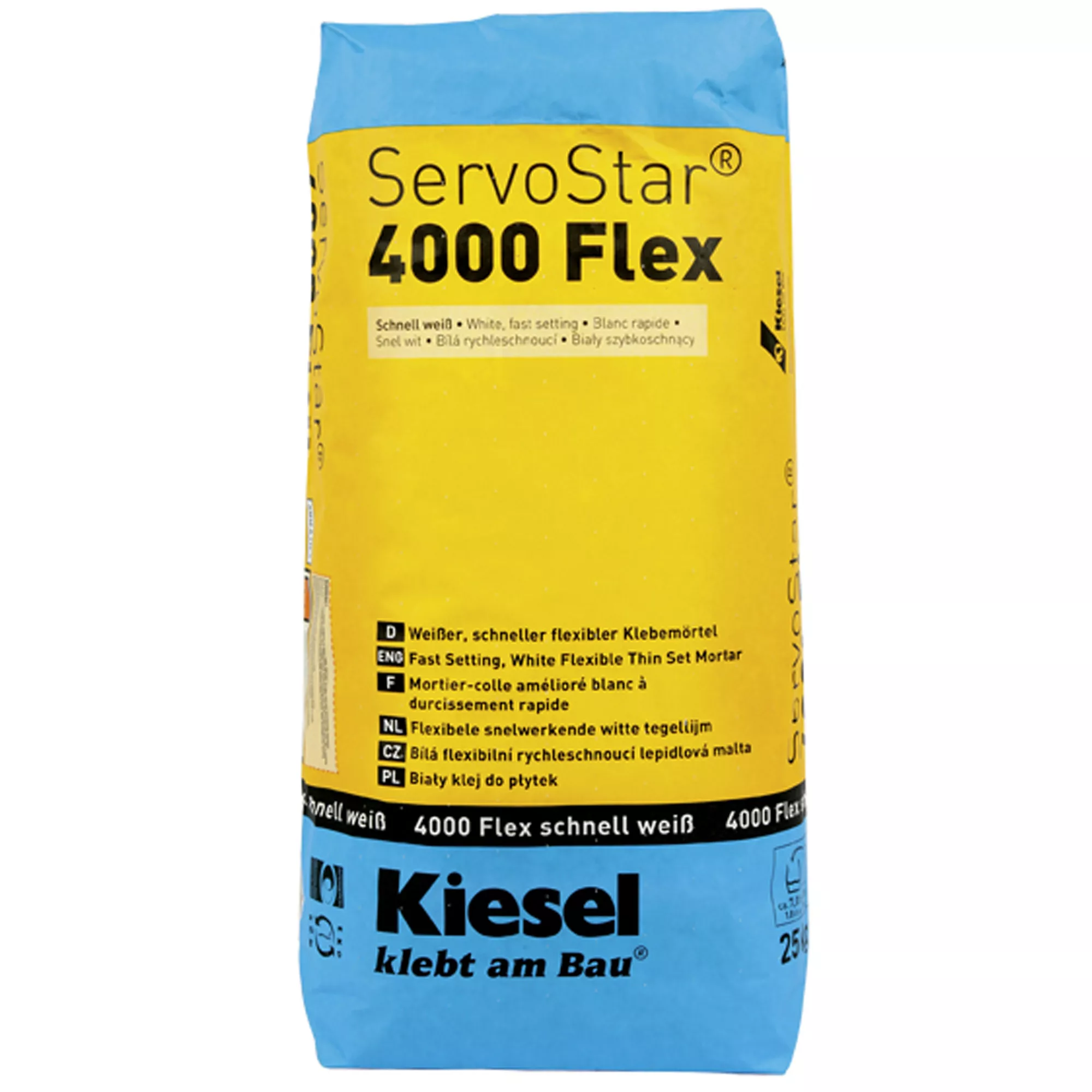 Kiesel tile adhesive Servostar 4000 Rapid - white, fast, flexible adhesive mortar (25 kg)