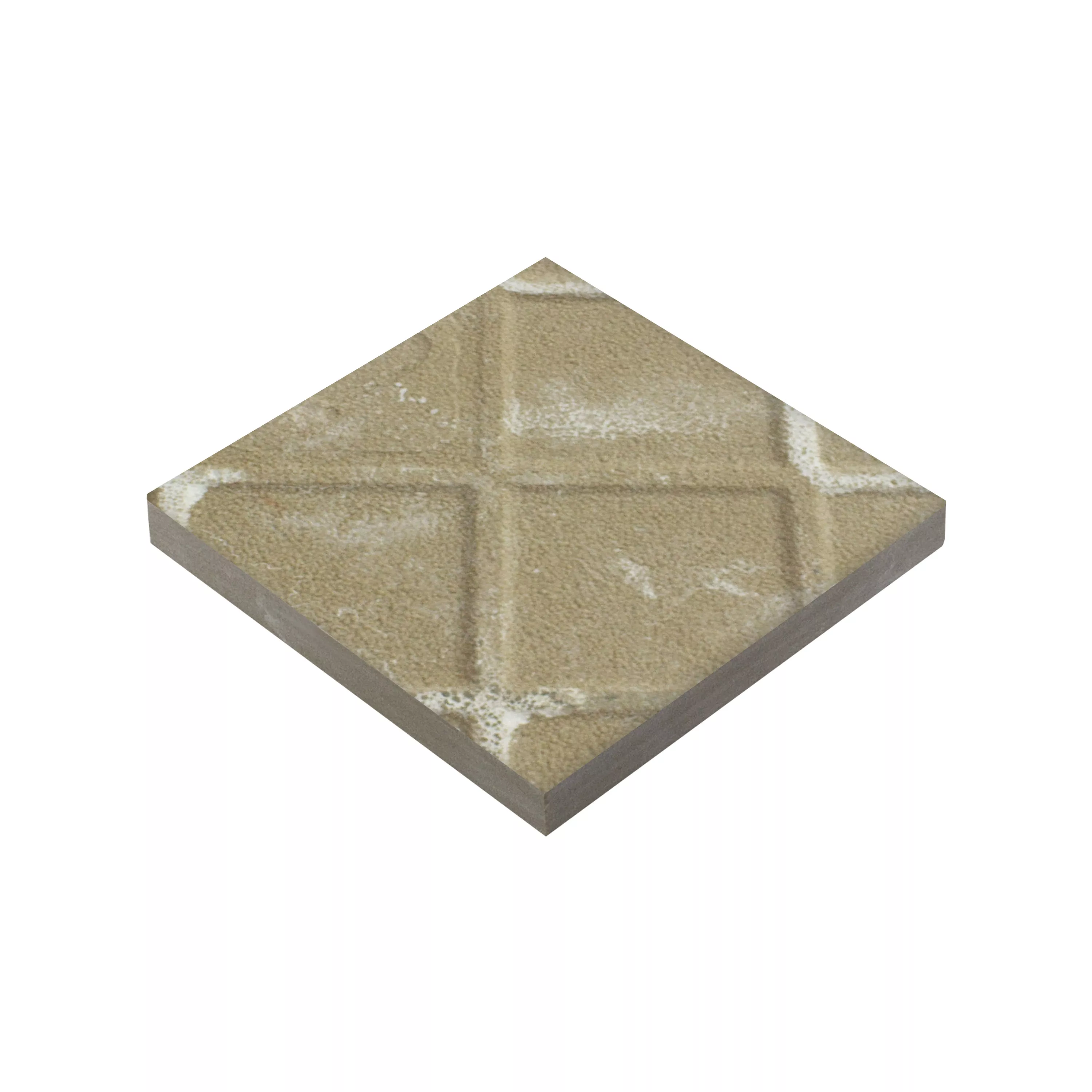 Porcelain Stoneware Tiles Genexia Decor Ocher Rosone 4,6x4,6cm