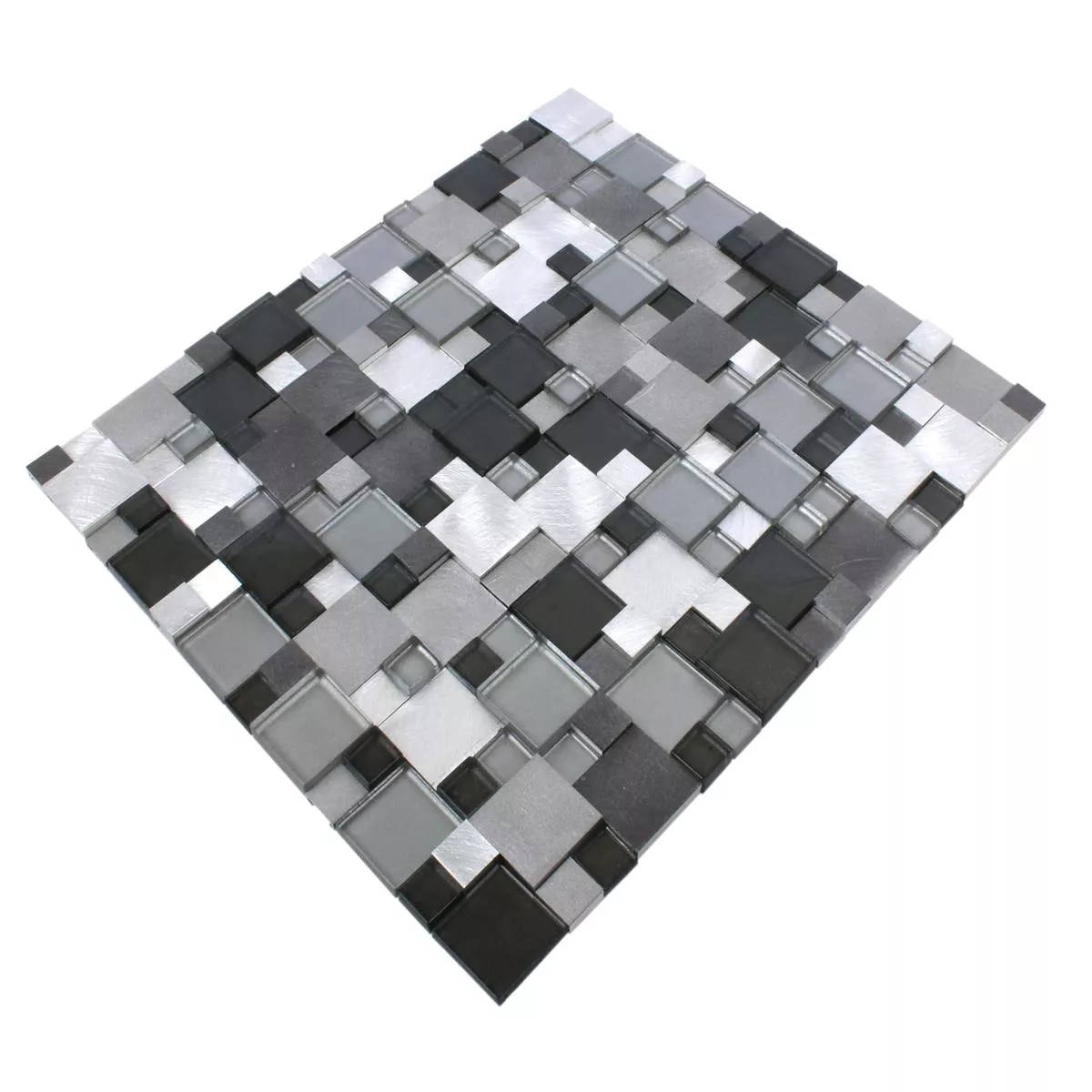 Mosaic Tiles Glass Aluminum Condor 3D Black Mix