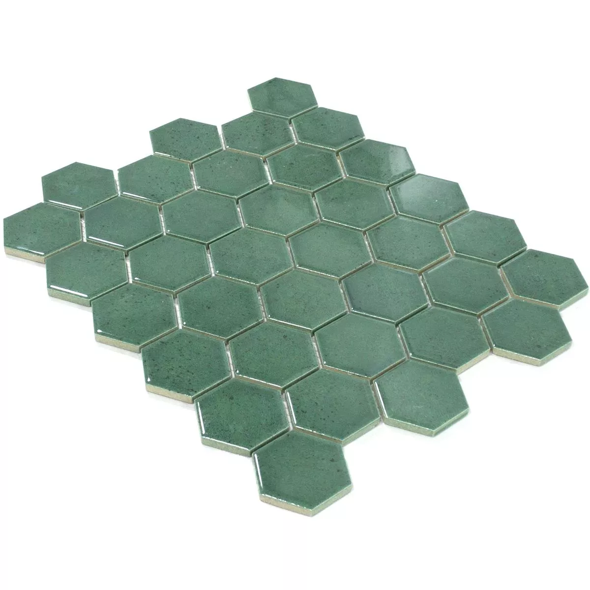 Ceramic Mosaic Tiles Eldertown Hexagon Dark Green