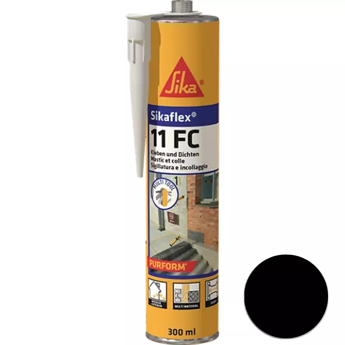 Elastic adhesive and sealant Sikaflex-11 FC Purform Black 300 ml