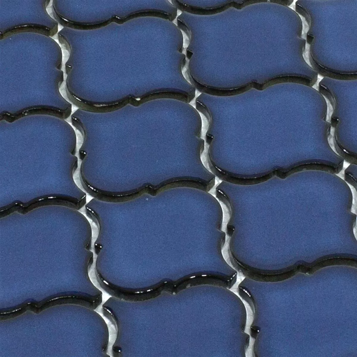 Sample Ceramic Mosaic Tiles Asmara Arabesque Blue