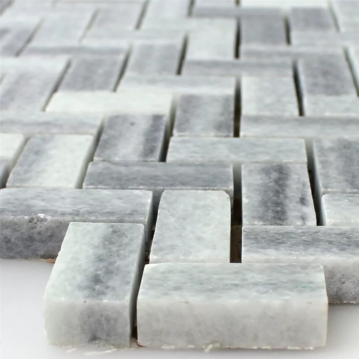 Mosaic Tiles Natural Stone Marble Grey White Polished