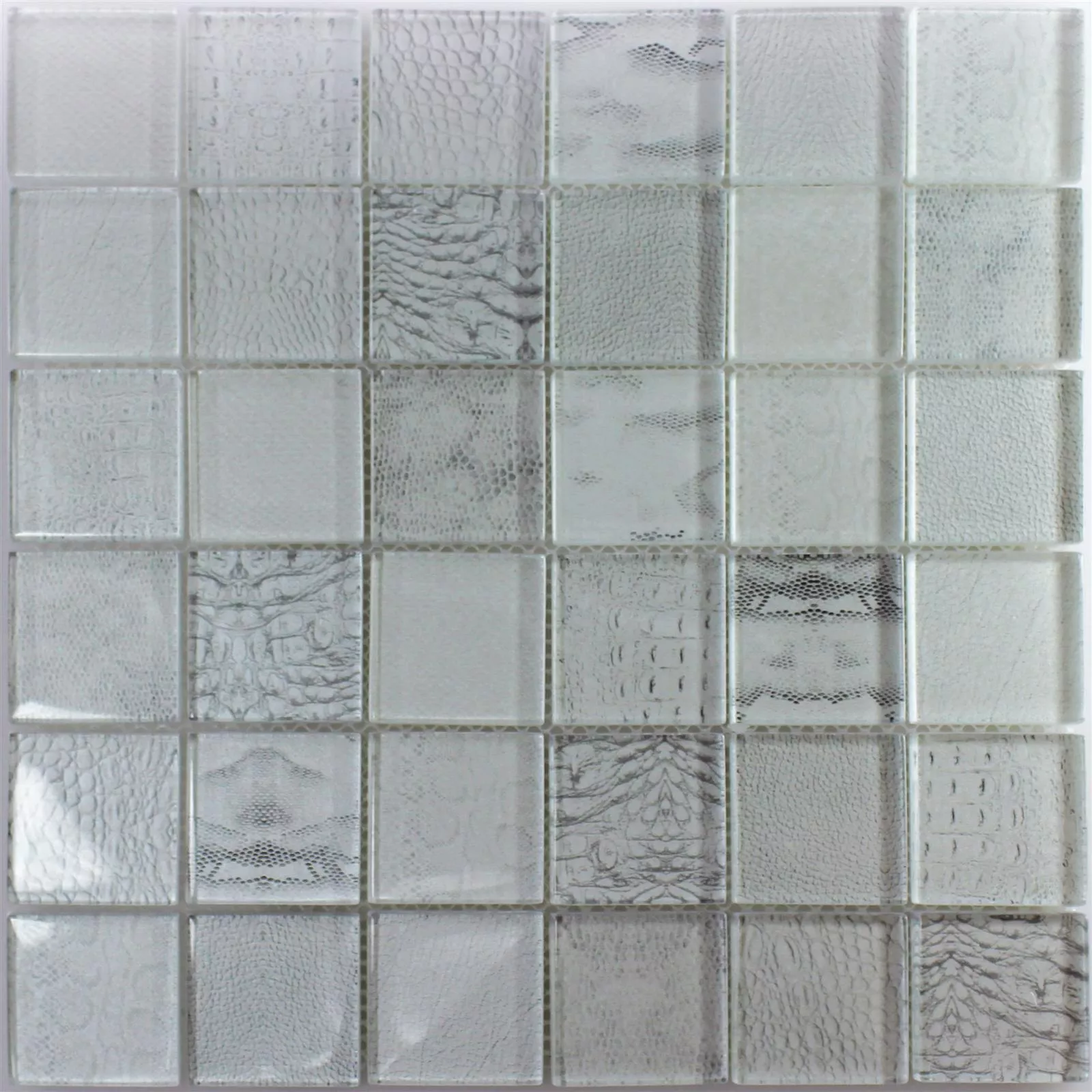 Sample Glass Mosaic Tiles Python Light Grey