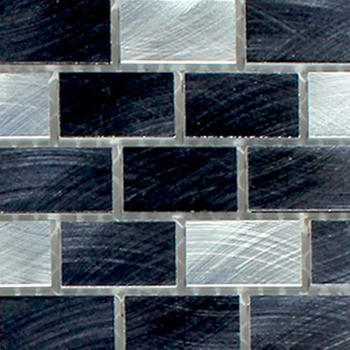 Sample Mosaic Tiles Alu Metal Silver Black 