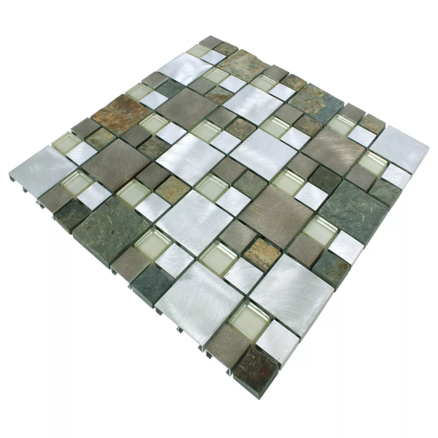 Sample Aluminium Alu Metall Mosaik Fliese Braun Kupfer