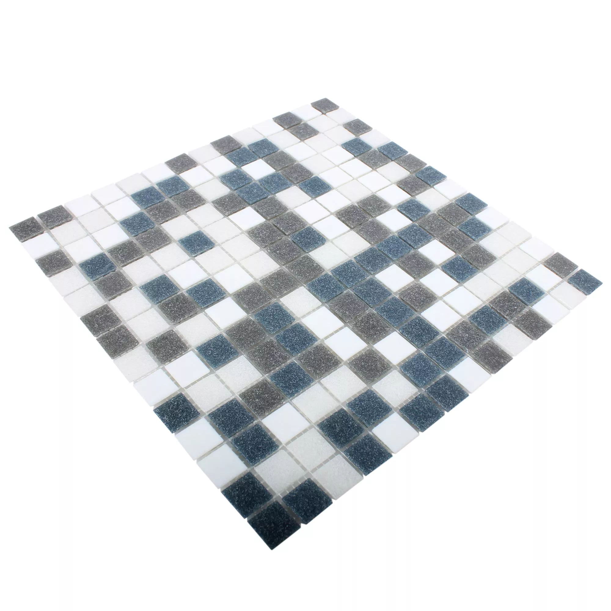 Sample Glass Mosaic Tiles Nelson White Grey Metallic