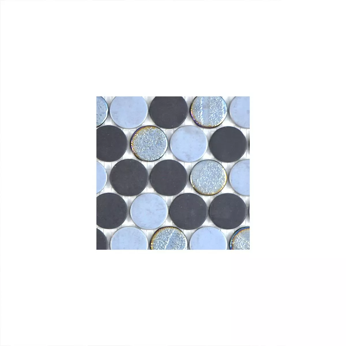 Sample Glass Mosaic Tiles Albany Round Color Mix