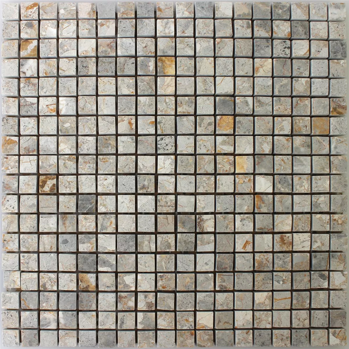 Mosaic Tiles Natural Stone Marron Gold Polished