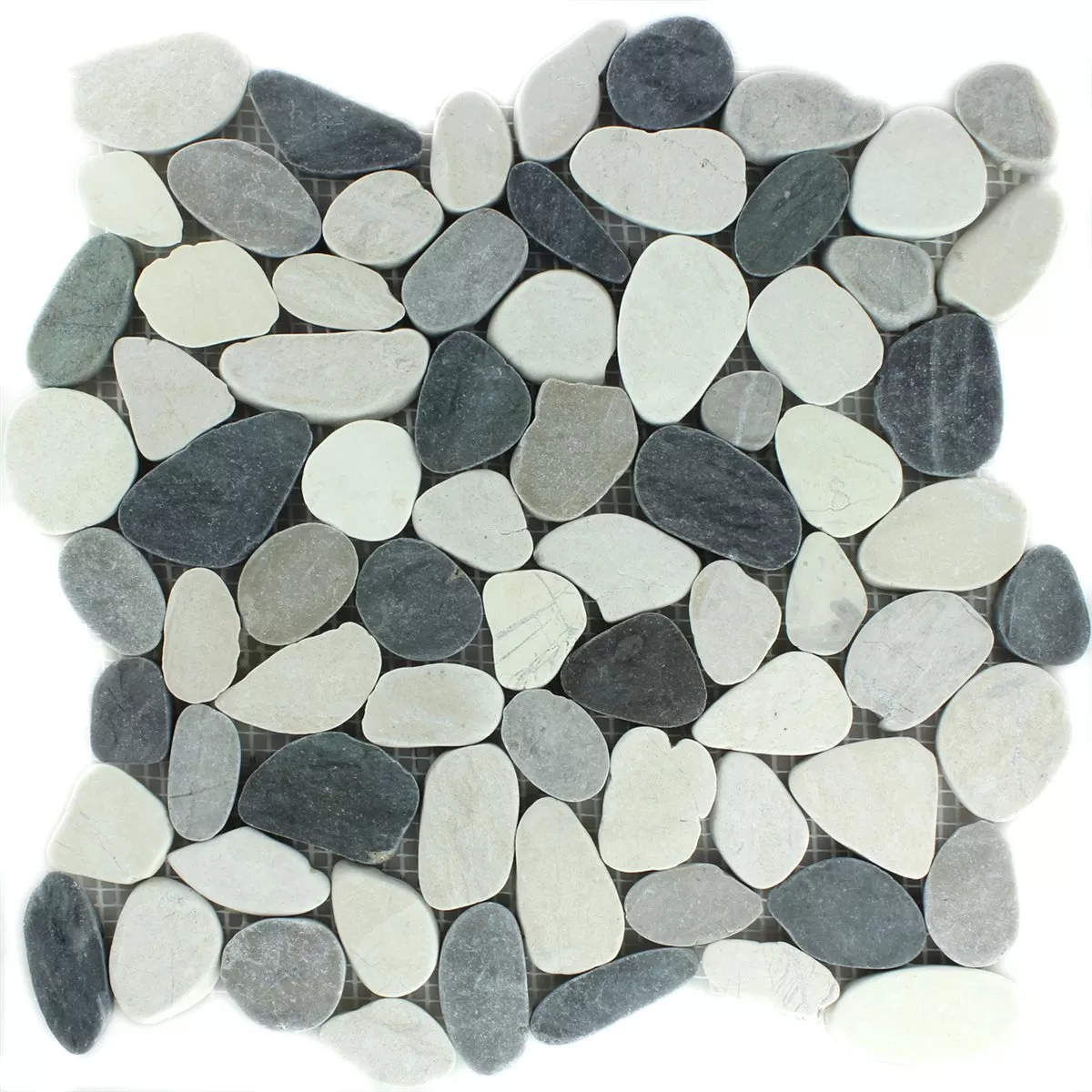 Mosaic Tiles River Pebbles Serrated Creme Anthracite Mosaic Tiles River Pebbles Serrated Creme Anthracite