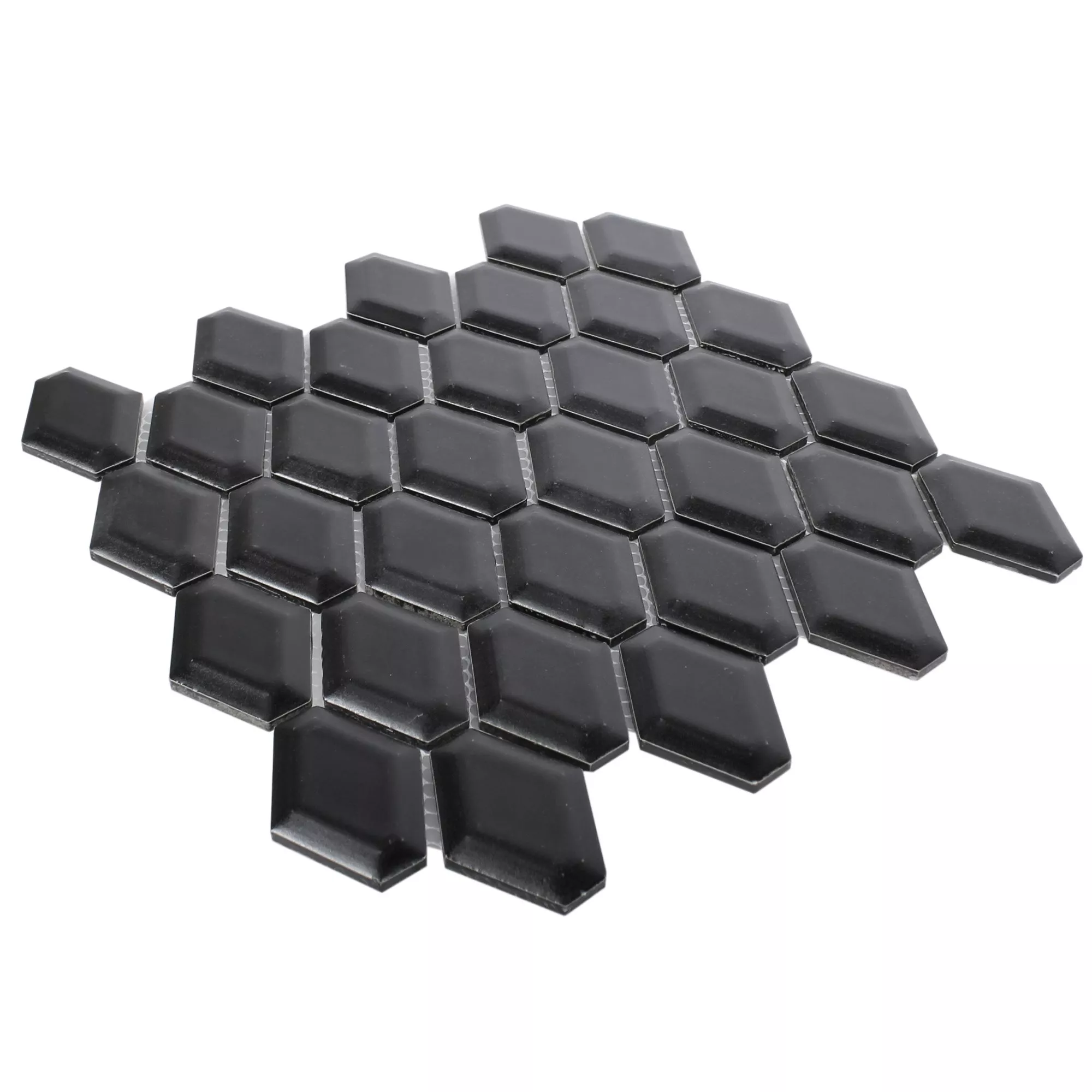 Sample Ceramic Mosaic Tiles Leandro Metro Black Mat