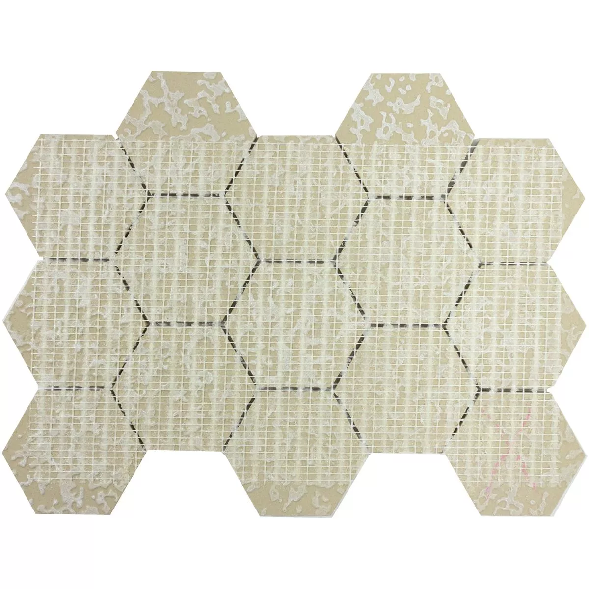 Ceramic Mosaic Tiles Naftalin Hexagon Brown Blanc
