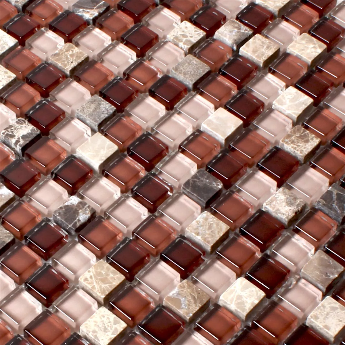 Sample Mosaic Tiles Glass Marble Brown Mix