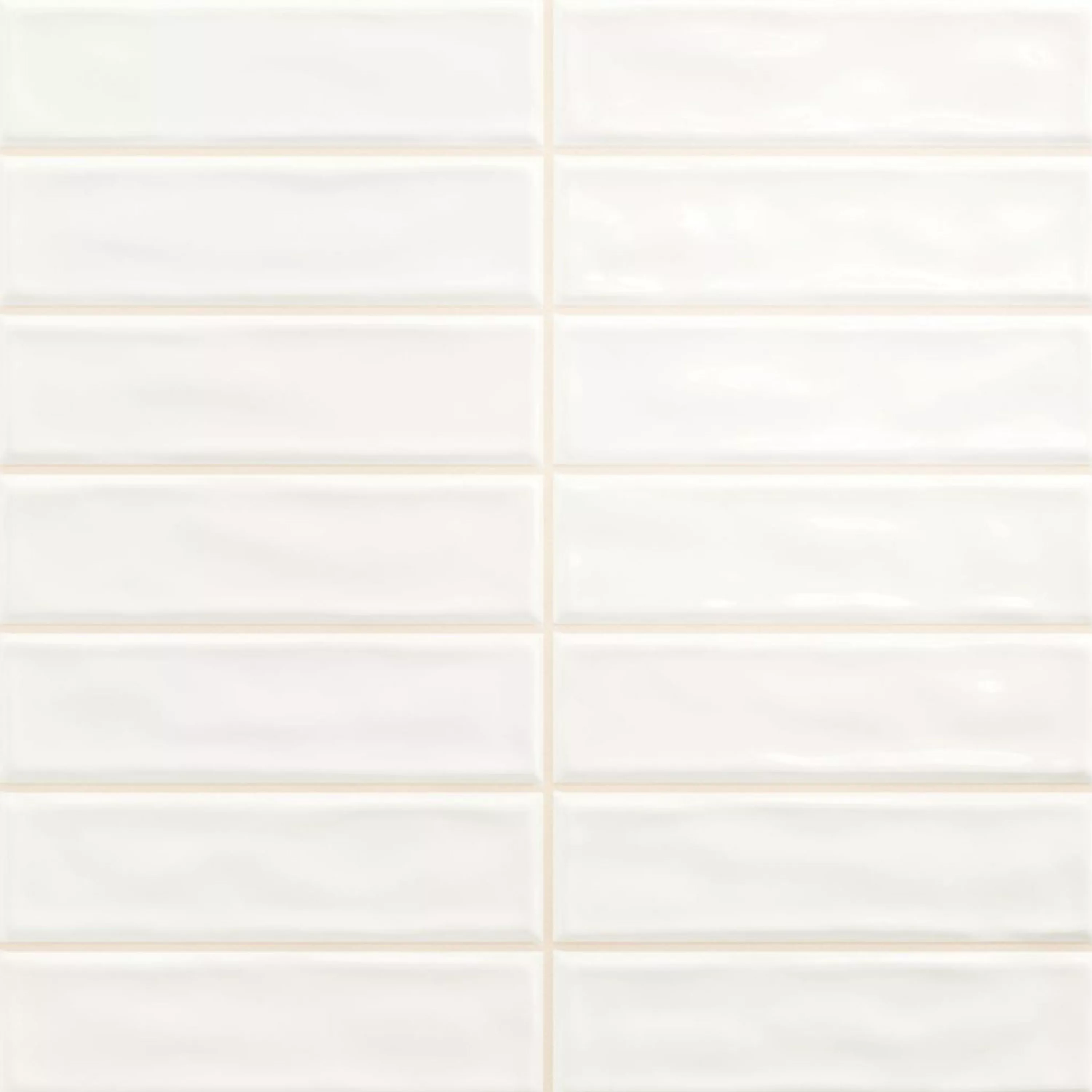 Sample Wall Tiles Verbania Sticks Glossy Waved Blanc 20x20cm