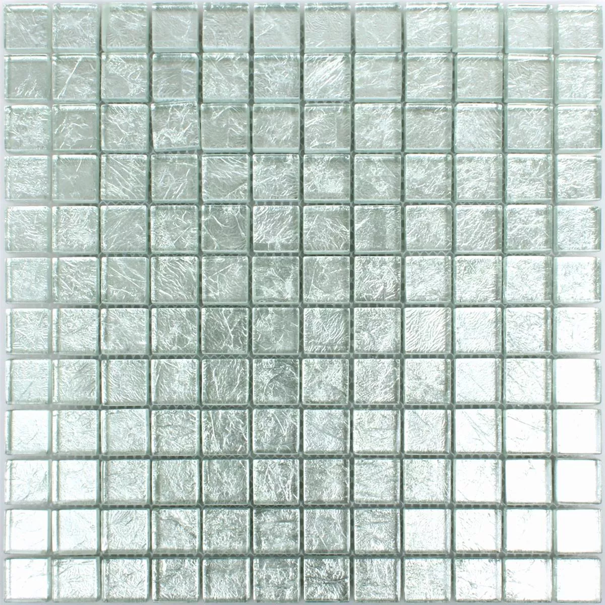 Mosaic Tiles Glass Lucca Silver 23x23x8mm