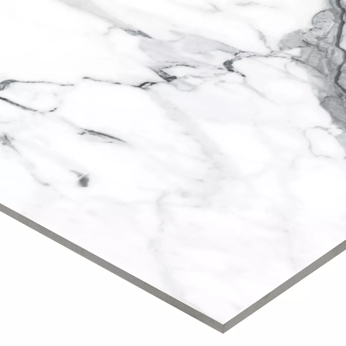 Floor Tiles Civita Marble Optic Blanc Grey Polished Glossy 80x80cm