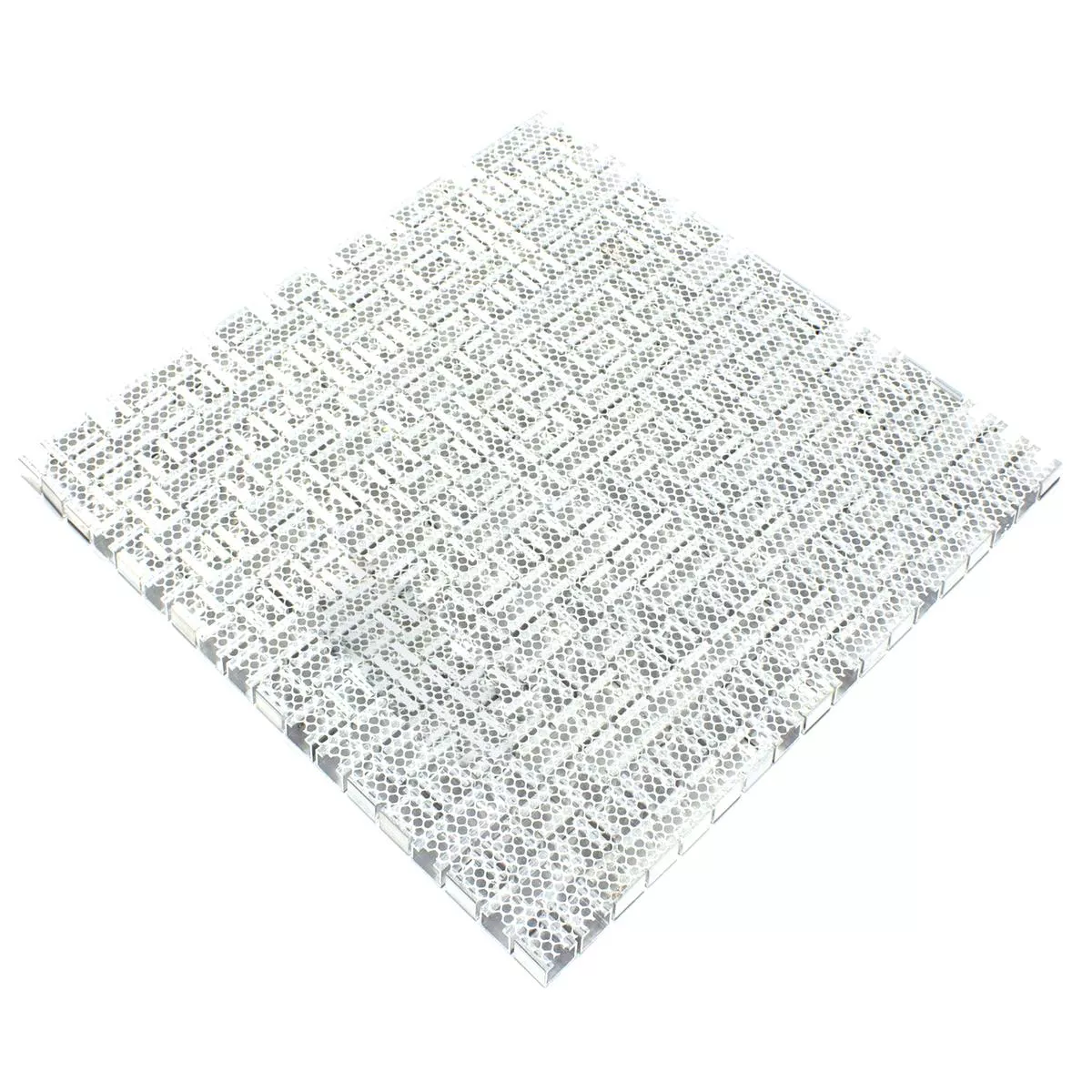 Aluminium Metal Mosaic Tiles Montezuma Grey Silver Mix