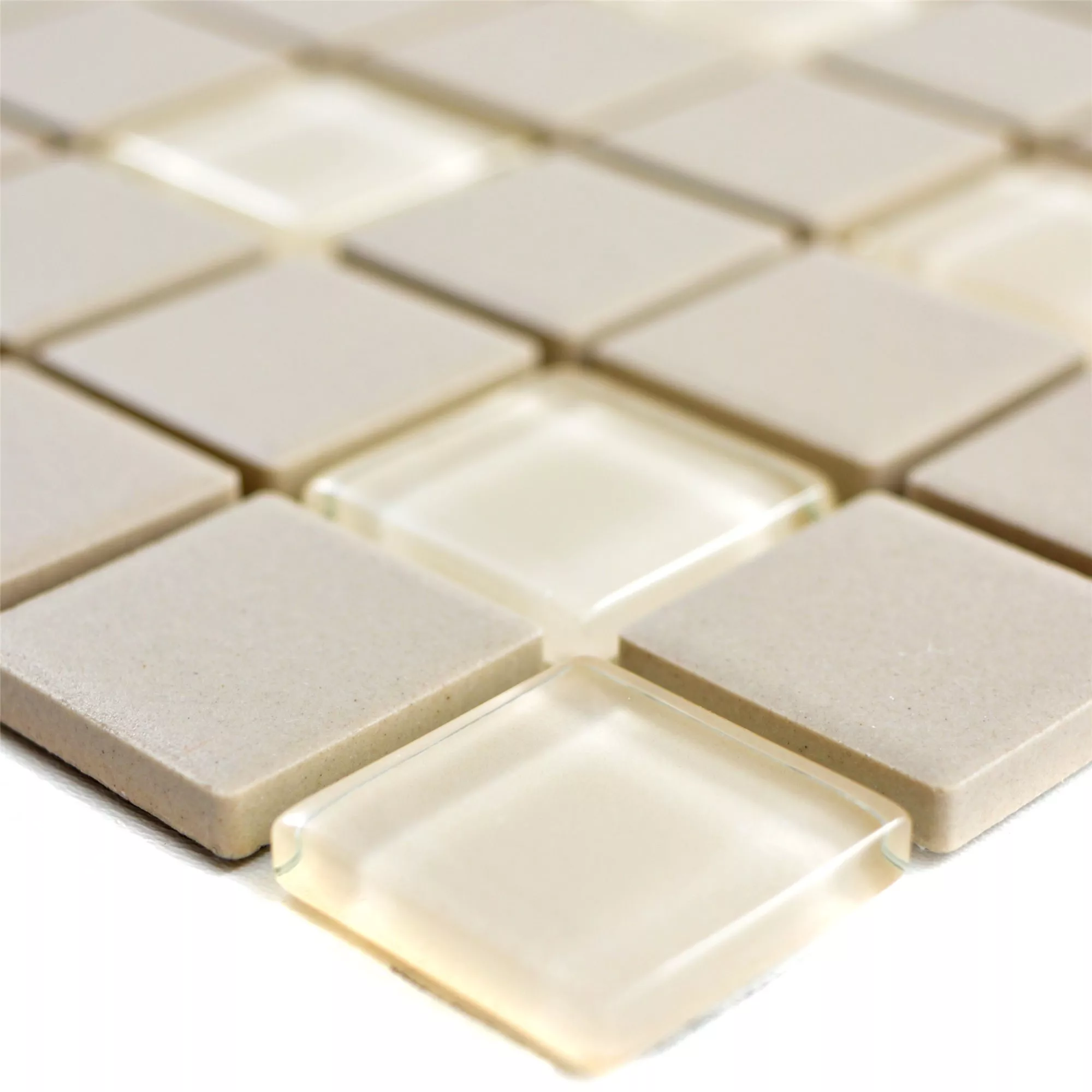 Mosaic Tiles Unglazed Garden Light Beige Square