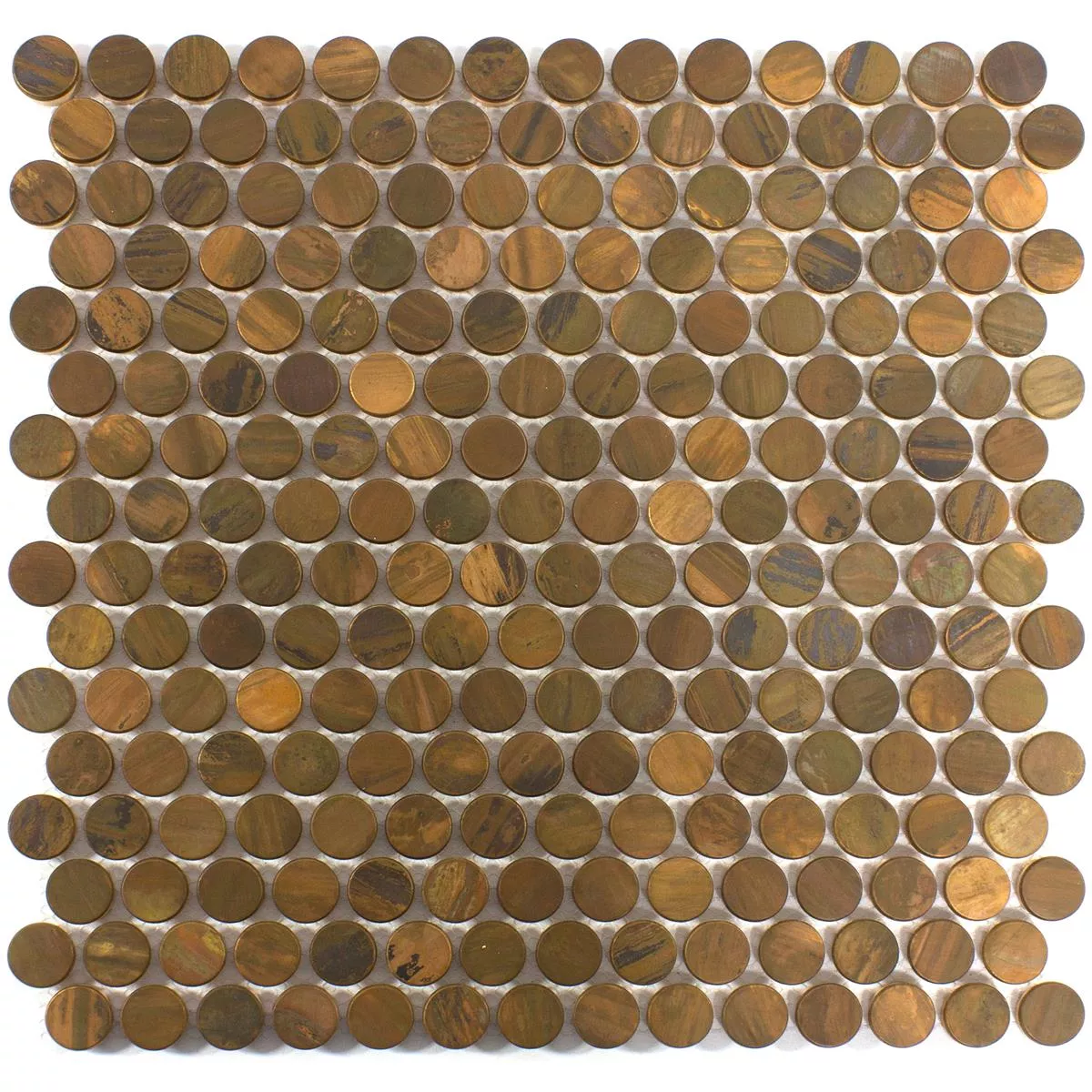 Metal Copper Mosaic Tiles Copperfield Button