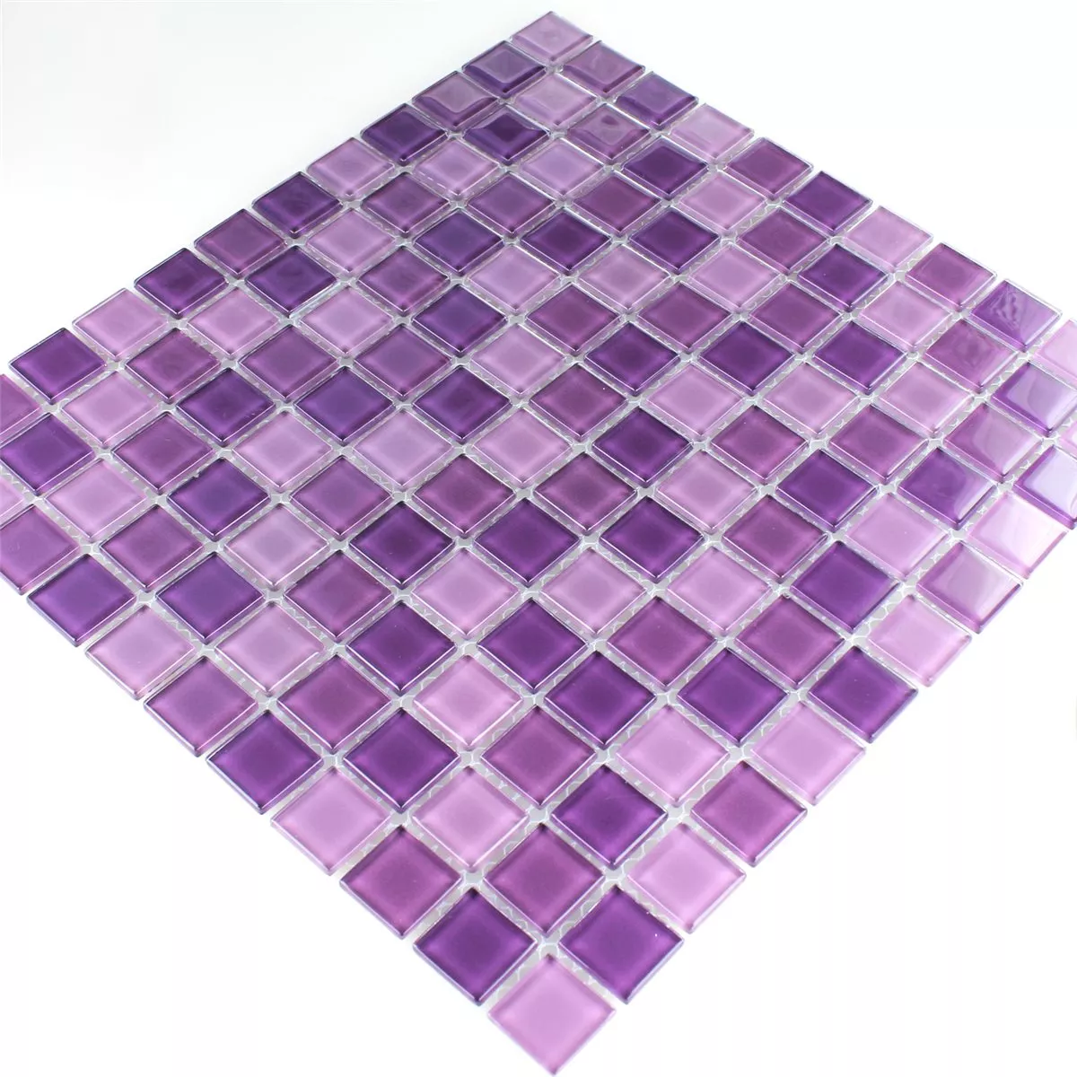 Sample Mosaic Tiles Glass Purple Mix 
