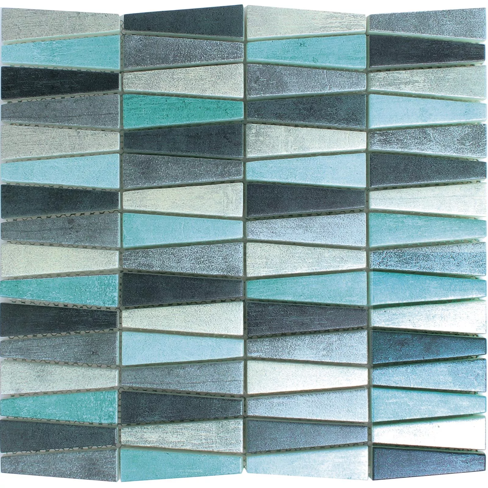 Glass Mosaic Tiles Wolgagrad Black Grey Silver Green