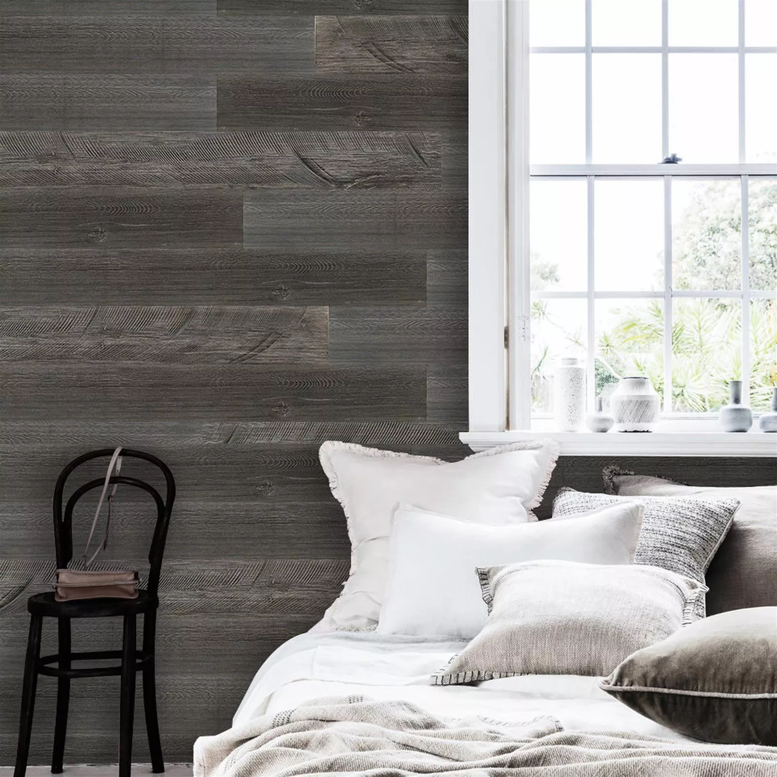 Sample Wall Ties of Wood Paris Self Adhesive Dark Grey