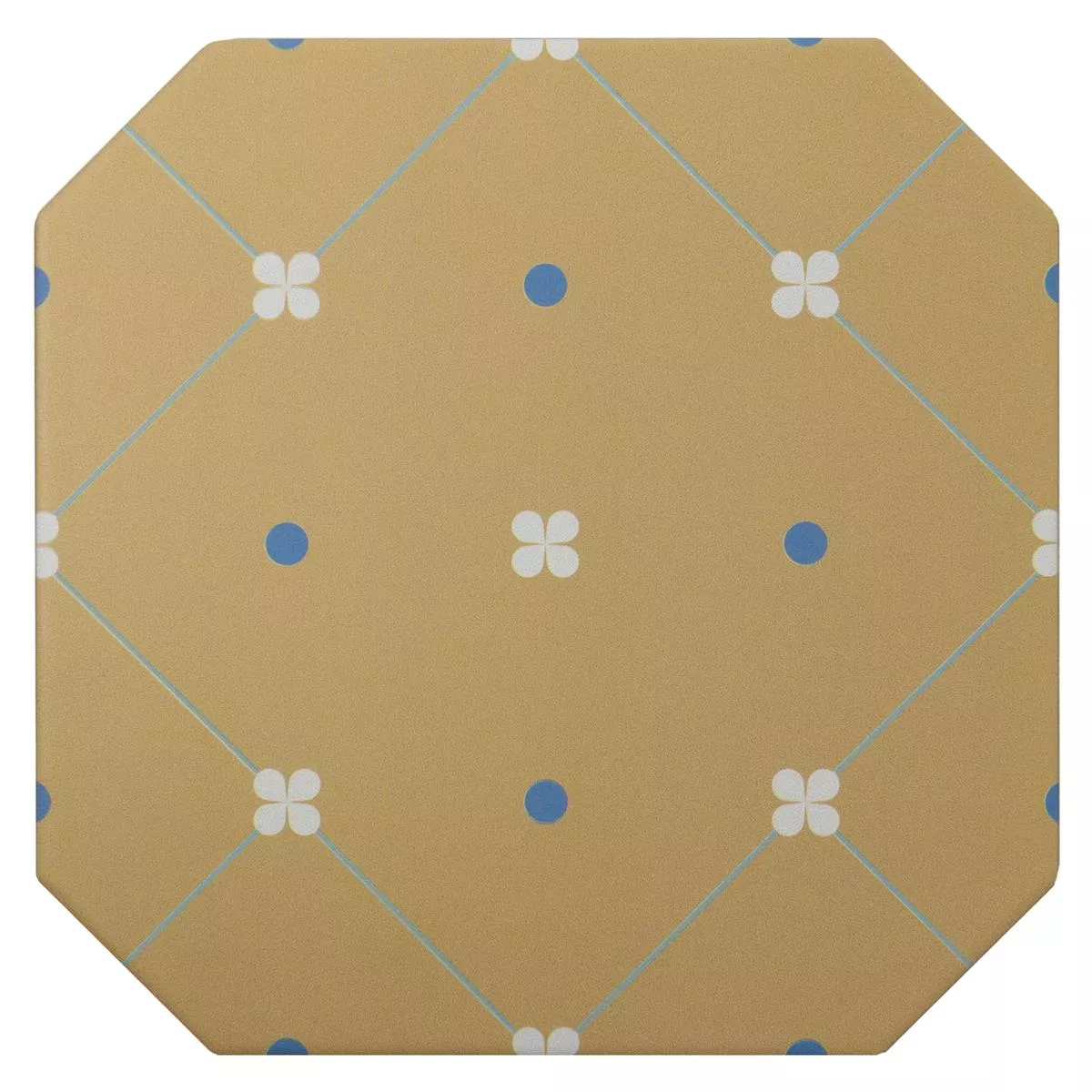 Sample from Porcelain Stoneware Tiles Genexia Decor Beige Octagon 20x20cm