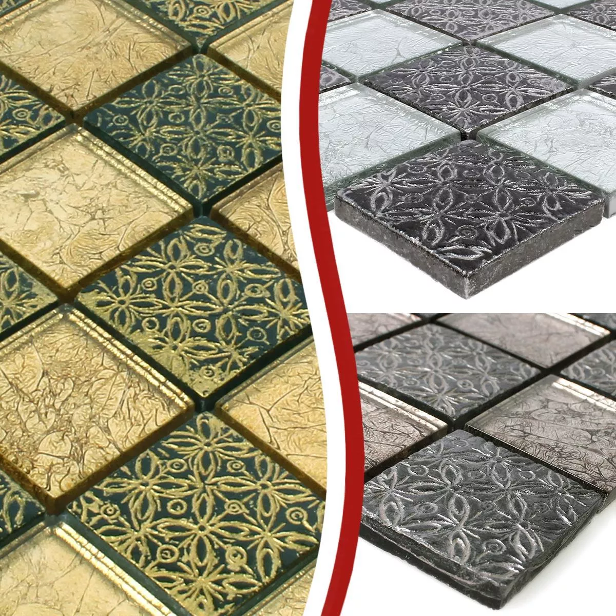 Sample Mosaic Tiles Friesia Glass Natural Stone Resin Mix