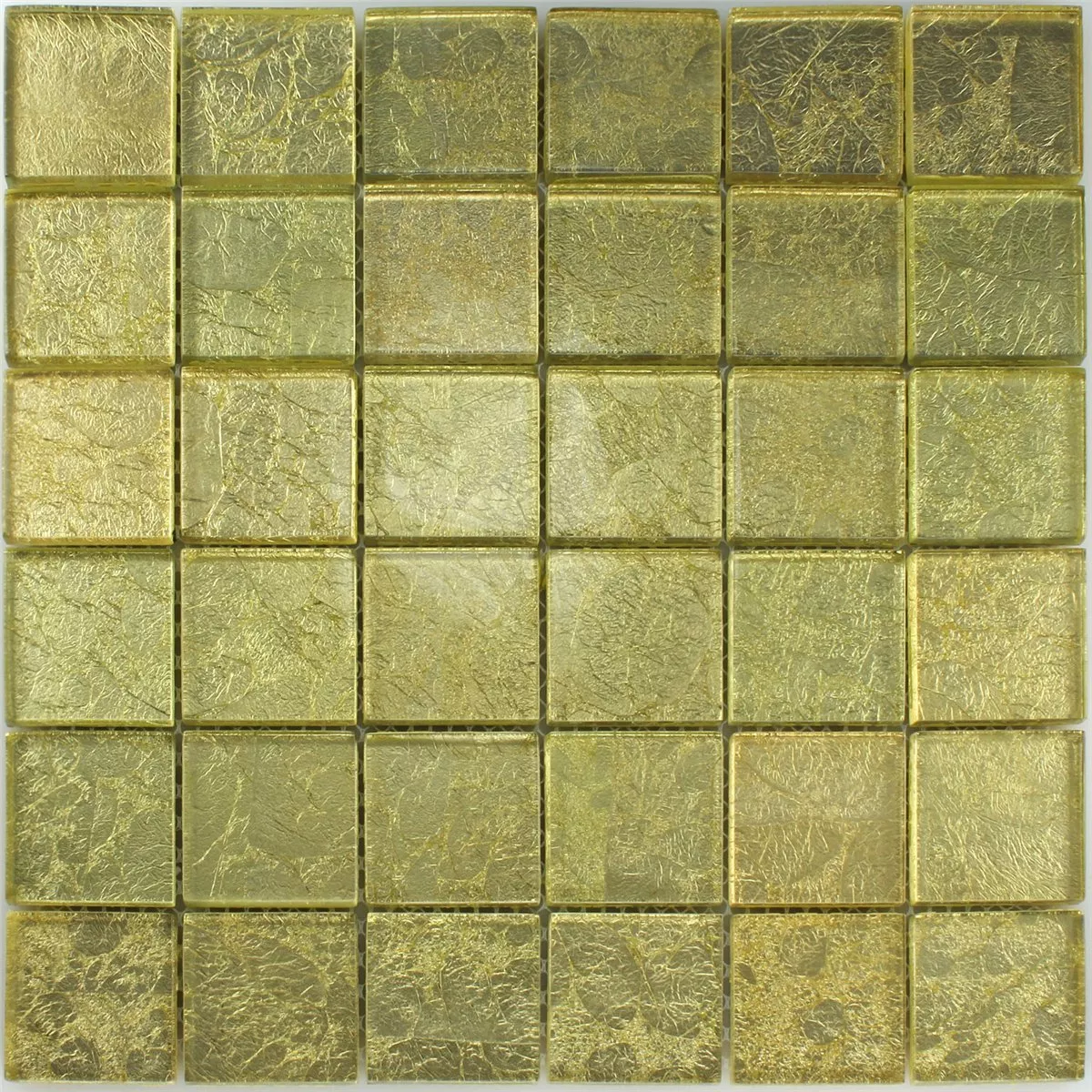 Sample Mosaic Tiles Glass Gold Metal Hell