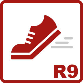Slip Resistance R9 
Inclination angle 6-10°Low slip resistance value, suitable for stairs, dining areas, entrance areas, hospital wards, or medical offices.
