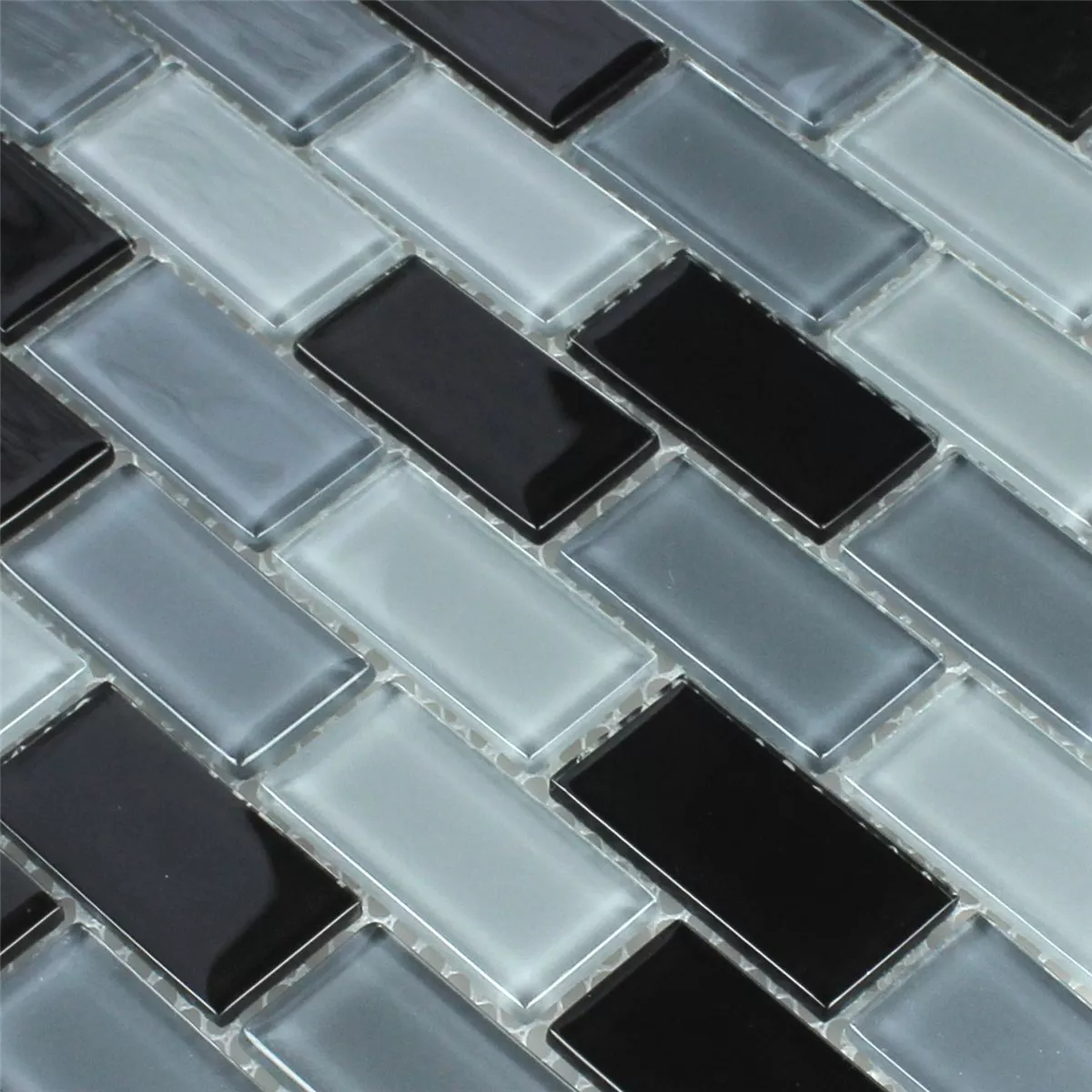 Sample Mosaic Tiles Glass Black Mix