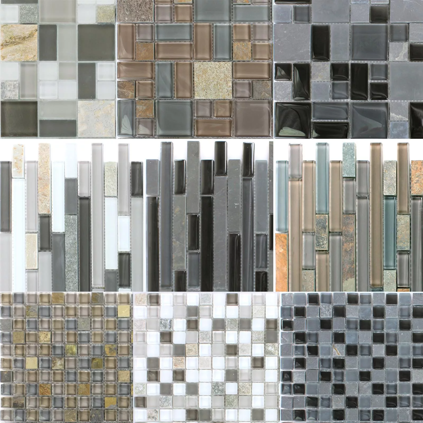 Sample Mosaic Tiles Natural Stone Glassmix Apollo