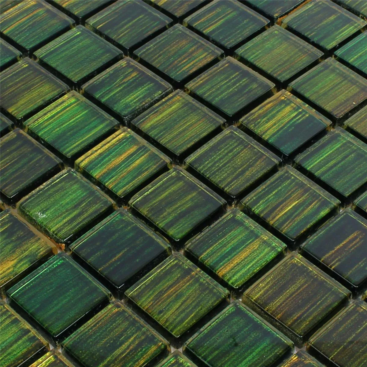 Sample Glass Mosaic Tiles Tradition Dark Green