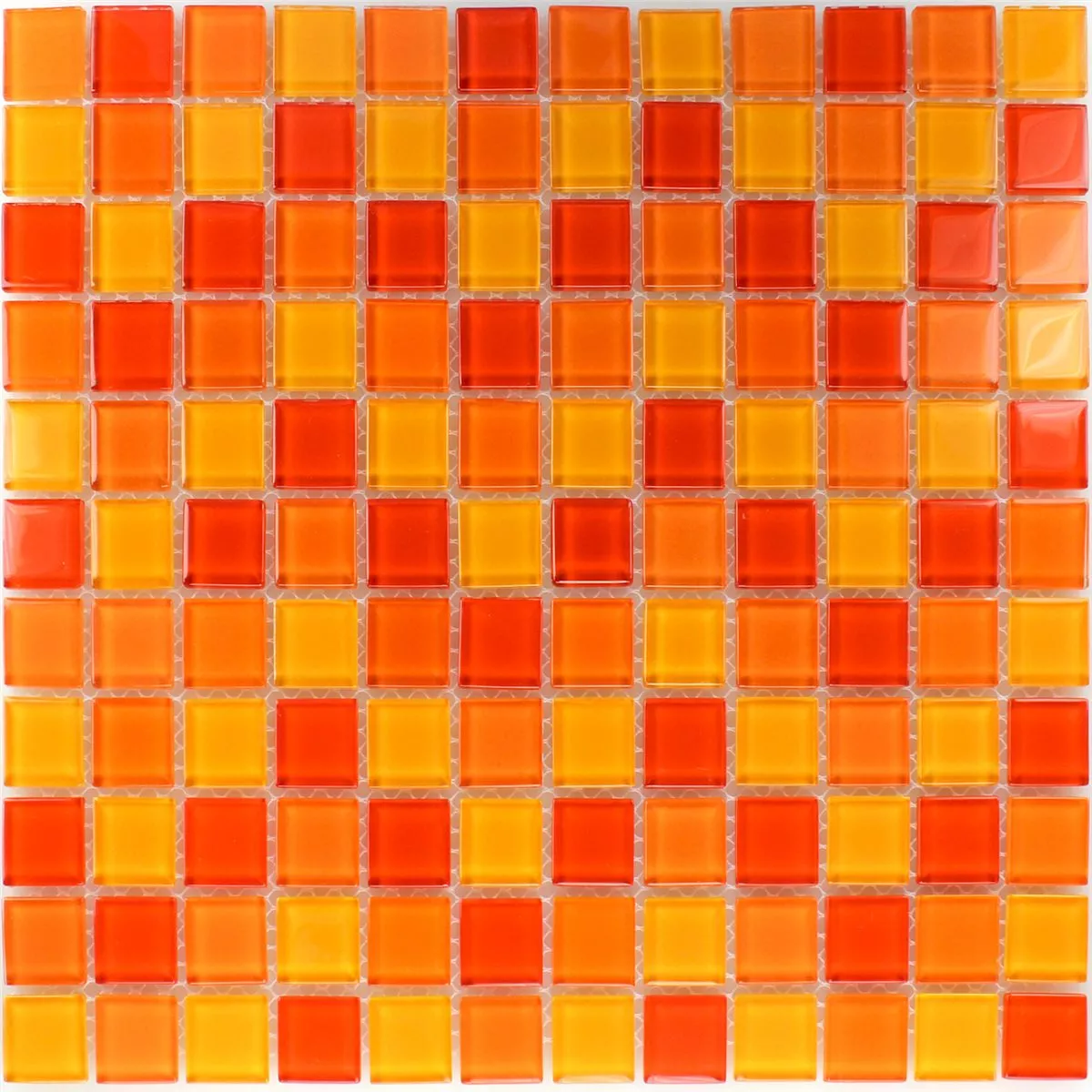 Sample Mosaic Tiles Glass Red Orange Yellow 