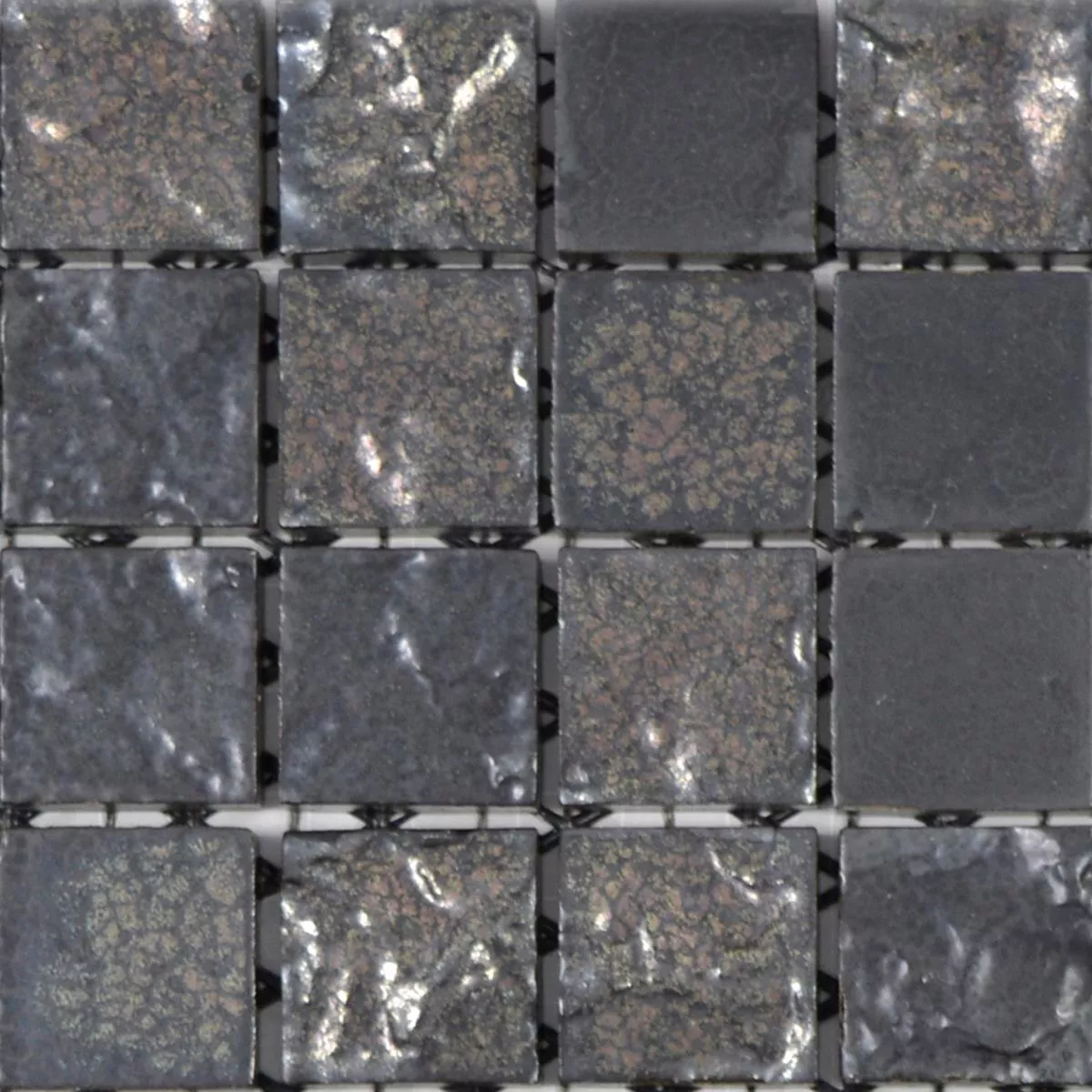 Sample Ceramic Mosaic Tiles Veronica D Black Mat