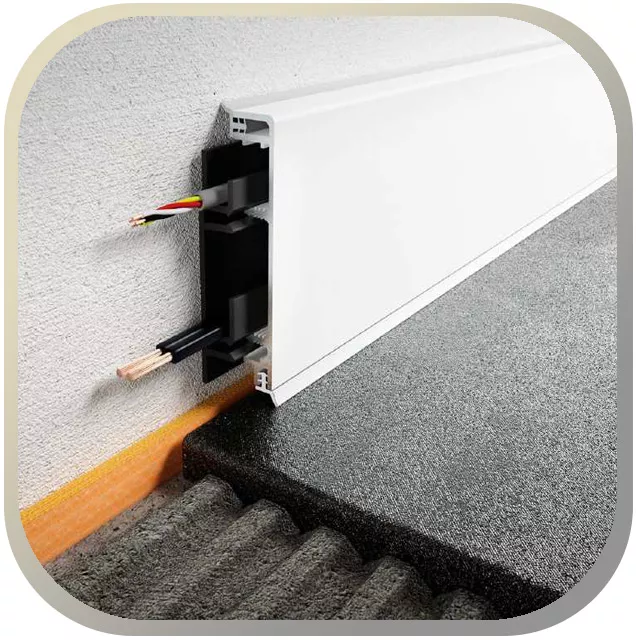 Base profile cable duct aluminum PVC