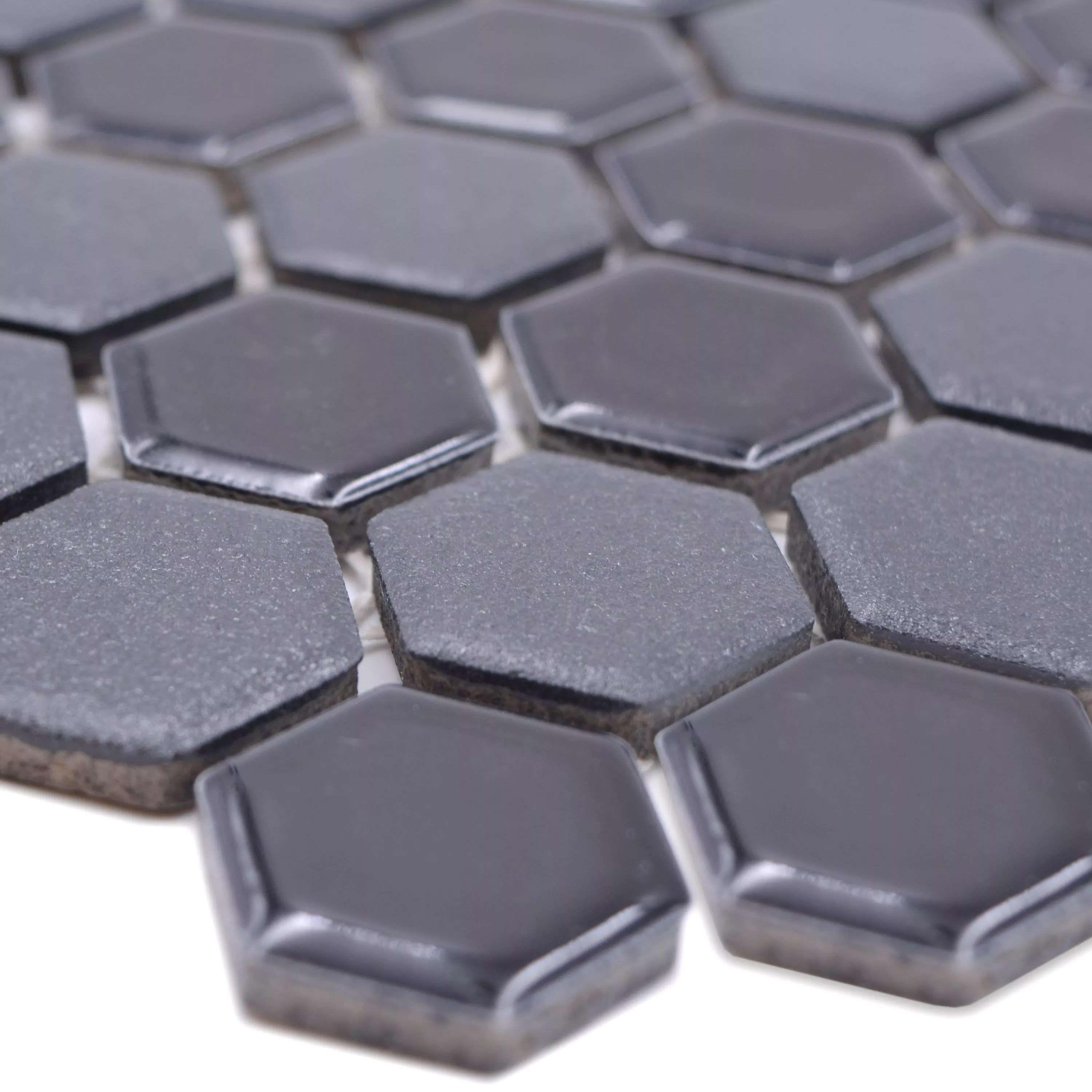 Ceramic Mosaic Tripolis Black R10B Hexagon 23