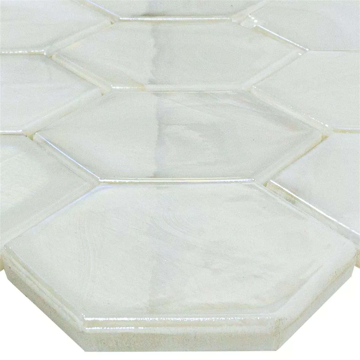 Sample Glass Mosaic Tiles Andalucia Hexagon Blanc