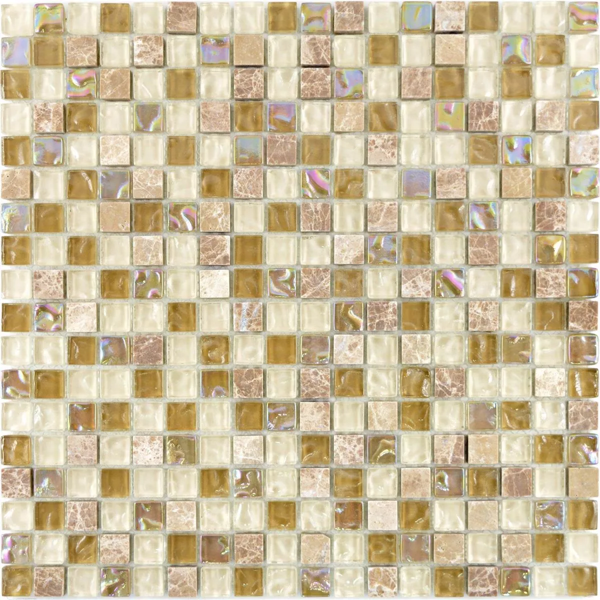 Glass Mosaic Natural Stone Tiles Nexus Light Brown Beige