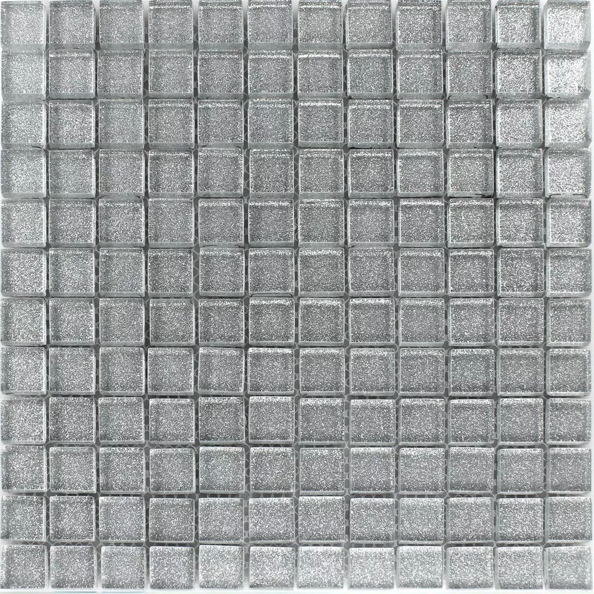 Glass Mosaic Tiles Wichita Silver Glitter