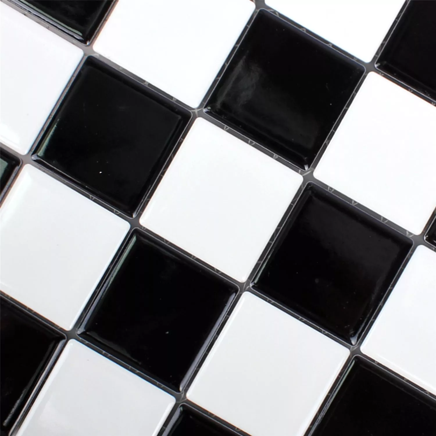 Mosaic Tiles Ceramic Monte Carlo Black White