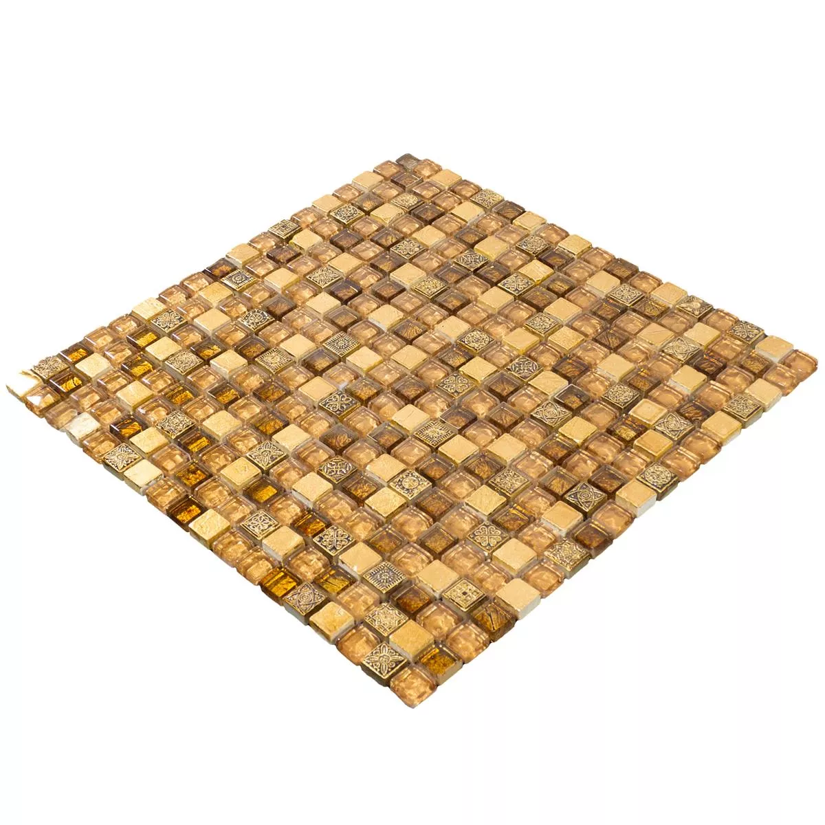 Glass Marble Mosaic Tiles Majestic Beige Gold