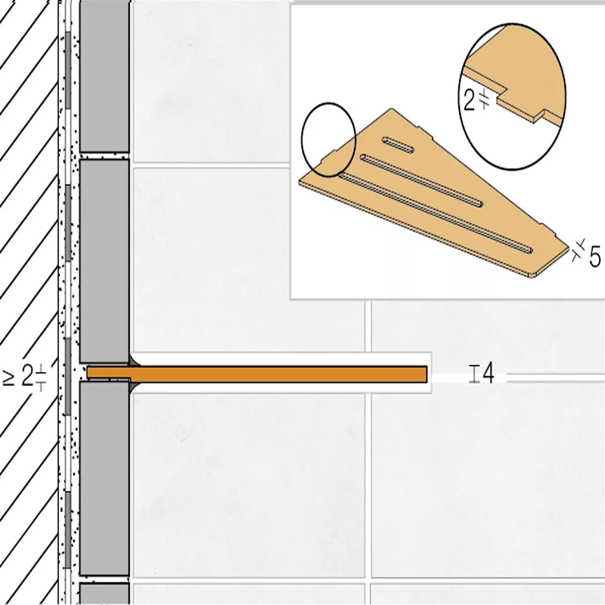 Wall shelf shower shelf Schlüter 4eck 15,4x29,5cm Square Beige