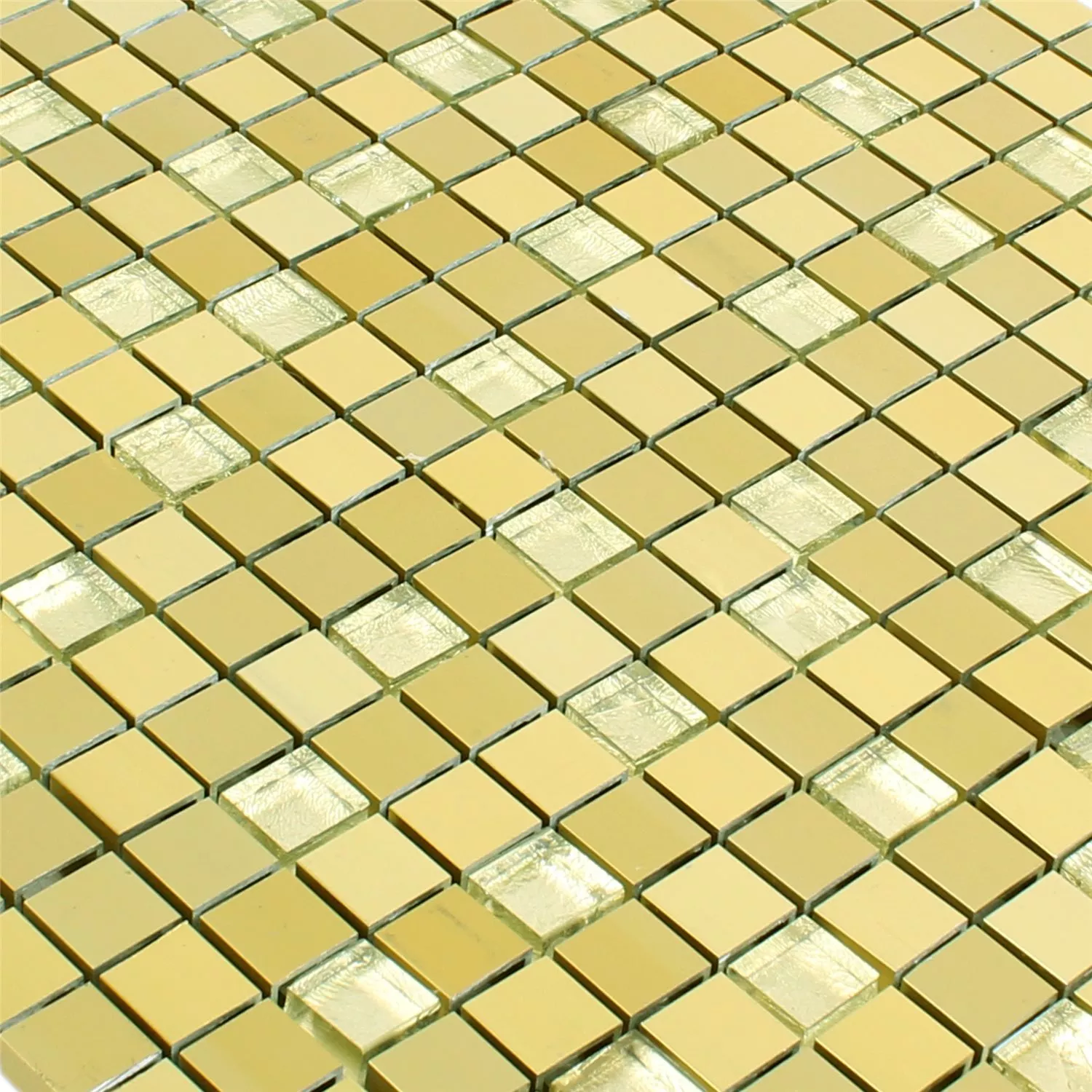 Mosaic Tiles Lissabon Aluminium Glass Mix Gold
