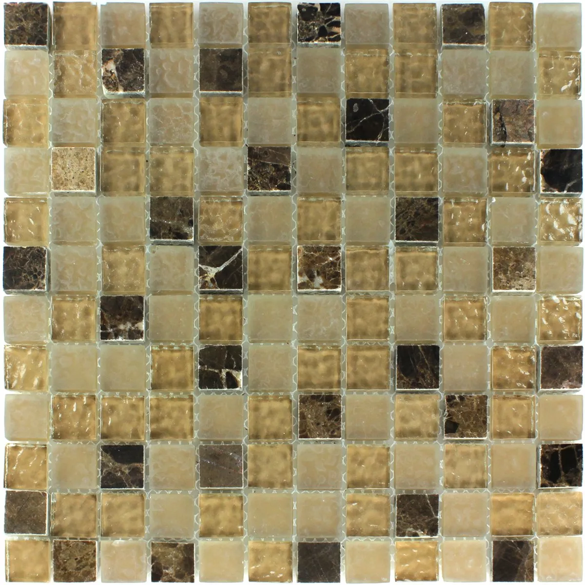 Sample Mosaic Tiles Glass Marble Beige Brown Fluted