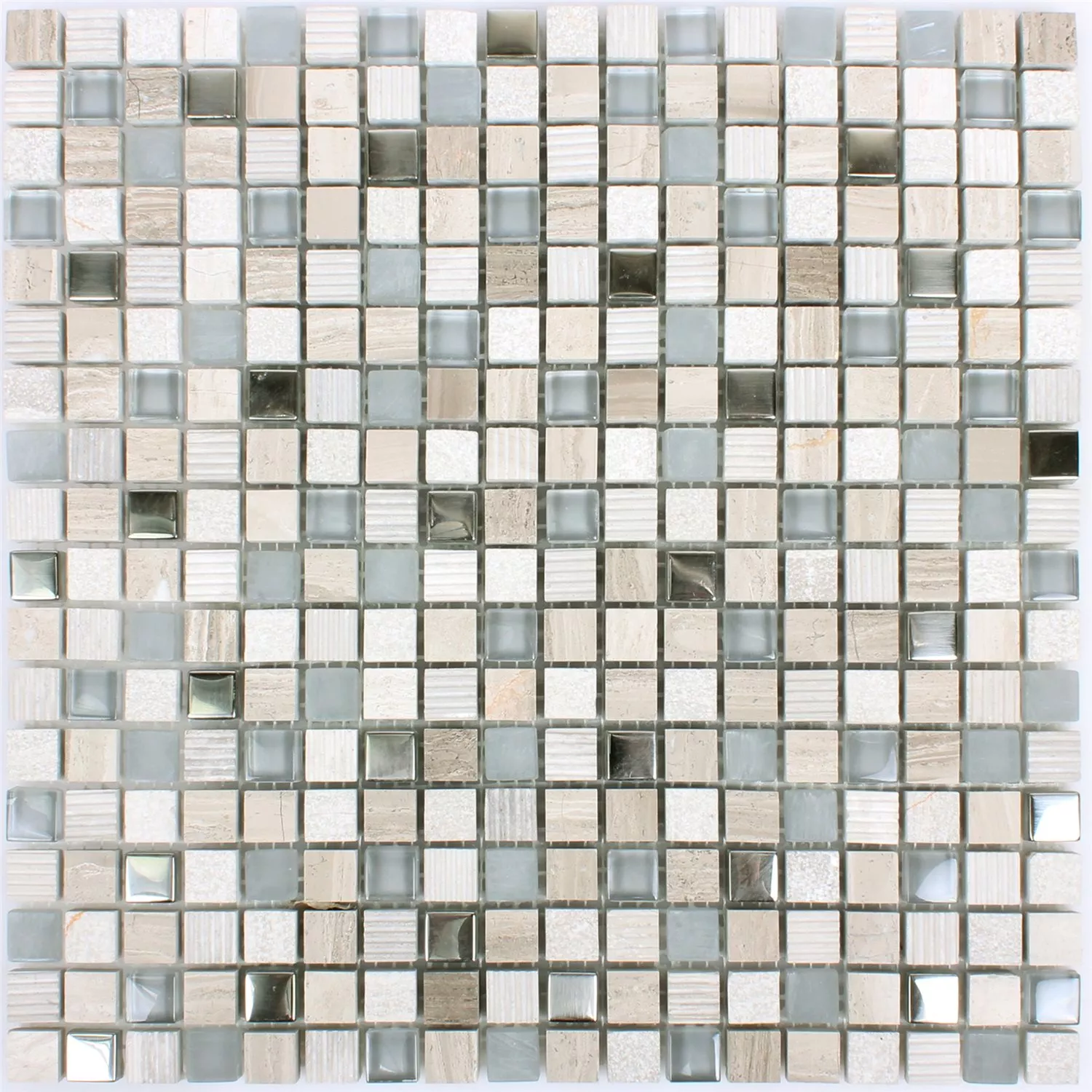 Mosaic Tiles Venzona Light Grey Silver